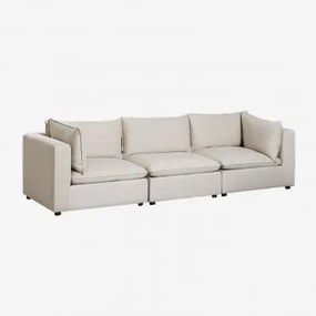 Sofá Modular De 3 Peças Estilo Estefan Com Braços Tapioca Bege - Sklum