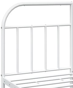 Estrutura de cama com cabeceira e pés 140x200 cm metal branco