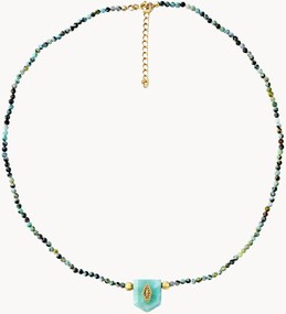 Colar banhado a ouro com amazonite e turquesa Neo