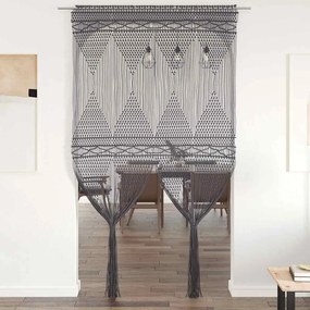 vidaXL Cortina em macramé 140x240 cm algodão antracite