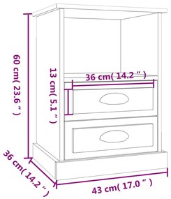 Mesa de Cabeceira Vinta - Branco Brilhante - Design Vintage