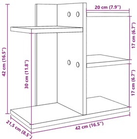 Organizador de secretária 42x21,5x42 cm derivados madeira preto