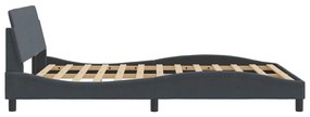 Estrutura de cama sem colchão 120x200 cm veludo cinzento-escuro