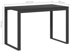 Secretária de computador 110x60x73 cm contraplacado preto
