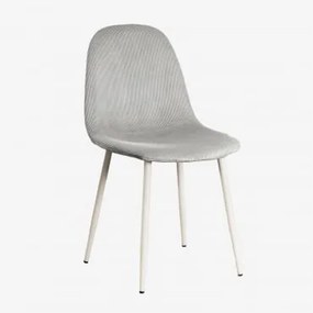 Cadeira De Jantar Glamm Deluxe Beige Creme & Bombazina Cinzento-marinho - Sklum