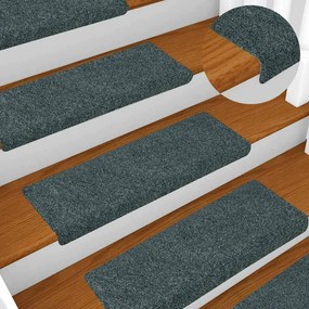 Tapetes de escada autoadesivos 30 pcs 65x21x4 cm verde