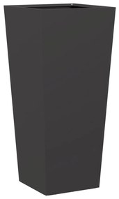 Vaso/floreira de jardim 35x35x75 cm aço preto