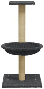 Árvore p/ gatos c/ poste arranhador sisal 74 cm cinzento-escuro