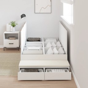 Estrutura de Cama de Armazenamento Branca 90x200 cm
