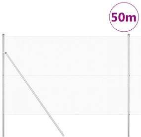 Cerca de Arame Soldado com 13 Postes 1,5x50 m Aço Galvanizado