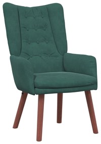 Cadeira Relaxante vidaXL Veludo Verde Escuro