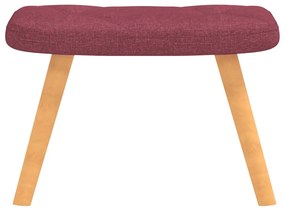 Poltrona de descanso com banco tecido vermelho tinto