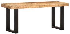 Banco 110 cm madeira de mangueira áspera maciça e aço