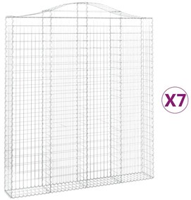 Cestos gabião arqueados 7pcs 200x30x220/240cm ferro galvanizado