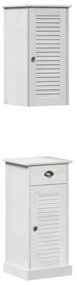 Conjunto de Móveis para Banheiro 2 pcs Marrom e Branco