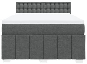 Cama com molas/colchão 140x200 cm tecido cinzento-escuro