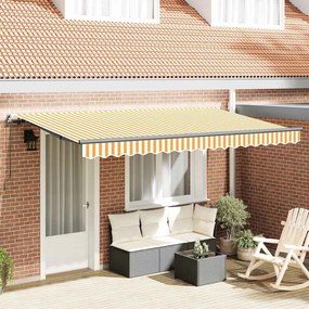 vidaXL Toldo Retrátil Amarelo 400 x 200 cm tecido