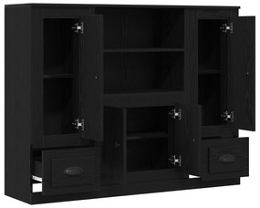 Highboard vidaXL Preto Carvalho 132x35,5x103,5 cm Madeira Engenharia