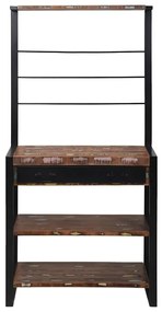 Suporte de Cozinha Multicolorido 80x40x160 cm Madeira Reclamada Sólida