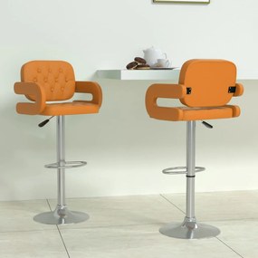 vidaXL Bancos de bar 2 pcs couro artificial laranja