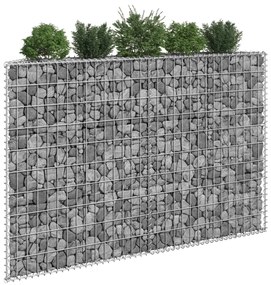 vidaXL Canteiro elevado/cesto gabião trapézio 150x20x100cm aço galvan.