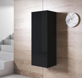 Armário de Parede Fiães – 40x126 cm – Preto – Suspenso ou com Pés