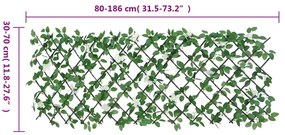 Treliça de hera artificial extensível 5 pcs 186x30 cm verde