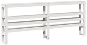 Cama sem colchão 200x200 cm madeira de pinho maciça branco