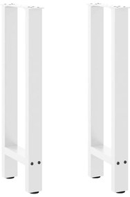 vidaXL Pés de mesa de console , brancos, 2 peças, 28x(72-73) cm, aço