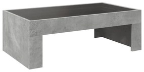 Mesa de centro luzes LED Infinity 90x50x30 cm cinzento cimento