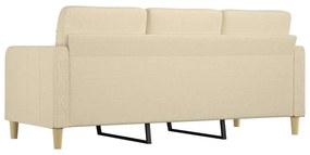 Sofá de 3 lugares tecido 180 cm cor creme