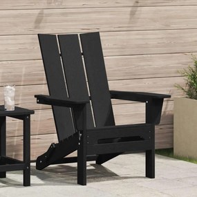vidaXL Cadeira Adirondack Dobrável Preto 80,5 x 74,5 x 92 cm HDPE