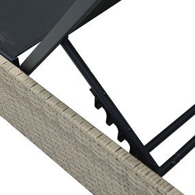 Espreguiçadeira Bege 60x200x27 cm Polirratã