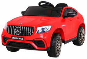 Carro elétrico para Crianças 12V 4x4 Mercedes Benz GLC63S Rodas de EVA, Assento de couro Vermelho