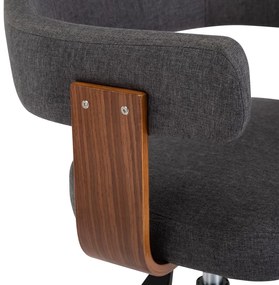Cadeiras jantar giratórias 2pcs madeira curvada/tecido cinzento