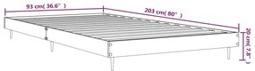 Estrutura cama 90x200 cm derivados de madeira branco brilhante
