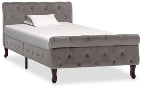 vidaXL Estrutura de cama 90x200 cm veludo cinzento