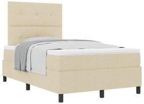 Cama Box com Colchão Creme 120x200 cm Tecido