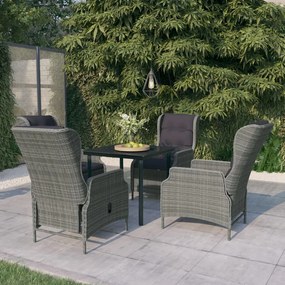vidaXL 5 pcs conjunto de jantar para jardim cinzento-claro