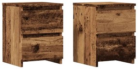 vidaXL Mesas de cabeceira 2pcs 30x30x40cm deriv. madeira madeira velha