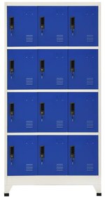 Cacifo aço 90x45x180 cm cinzento e azul