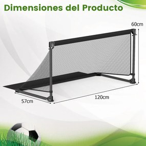 Baliza de futebol infantil 120 x 57 x 60 cm portátil com estrutura metálica dobrável, estacas para fixação no solo, montagem simples, para maiores de