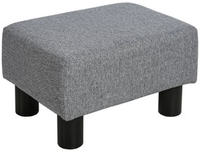 Apoio para os Pés de Sala de Estar Banco Retangular com Estrutura de Madeira para Sala de Estar 40x30x24 cm Cinzento