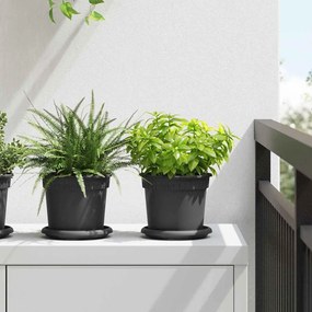 vidaXL Bandeja Redonda de Flores 24 pcs Preto Ø 14 x 2 cm Plástico