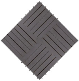 Ladrilhos de terraço 10 pcs 30x30 cm acácia maciça cinzento