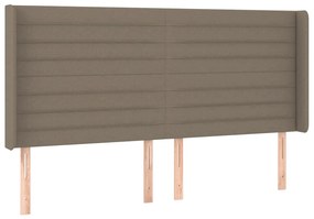 Cama box spring colchão/LED 200x200cm tecido cinza-acastanhado