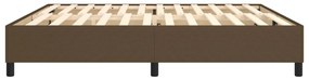 Estrutura de cama sem colchão 200x200 cm tecido castanho-escuro