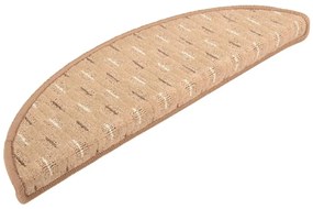Tapete/carpete para degraus 15 pcs 56x17x3 cm castanho-claro