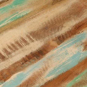 Mesa de centro Ø50x35 cm madeira recuperada maciça e aço