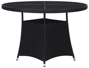 Mesa de jardim Ø110x74 cm vime PE preto